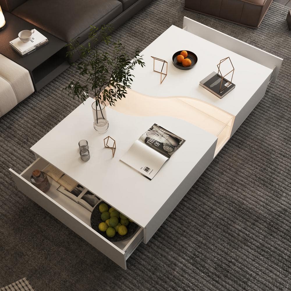 White Modern LED Coffee Table