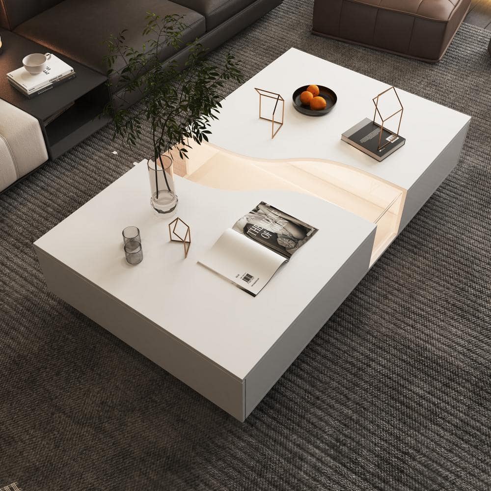 White Modern LED Coffee Table