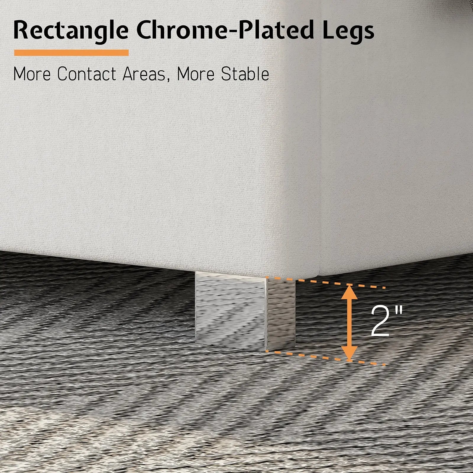 Queen size plush velvet-upholstered bed frame