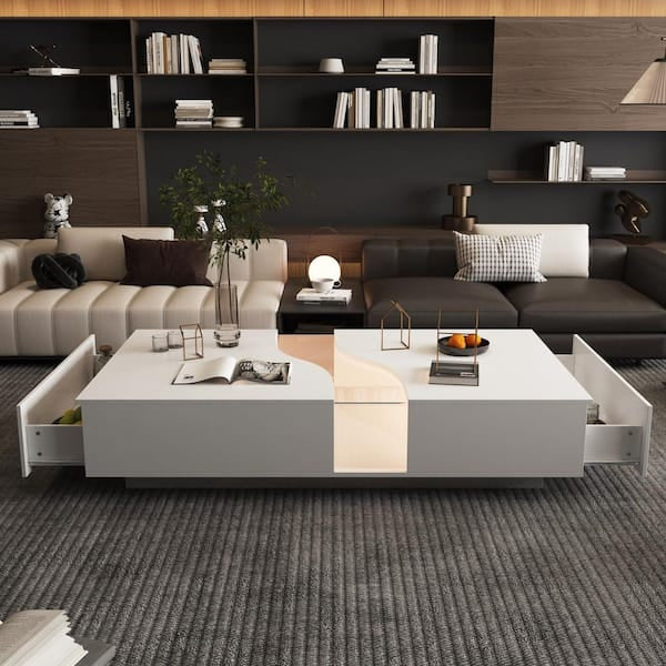 White Modern LED Coffee Table