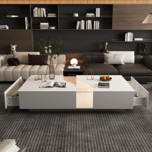 White Modern LED Coffee Table