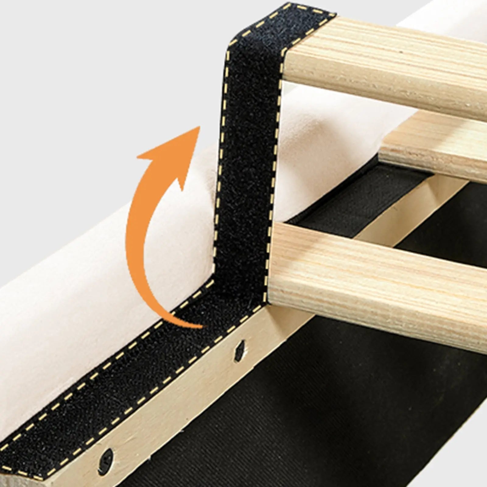 Queen size plush velvet-upholstered bed frame